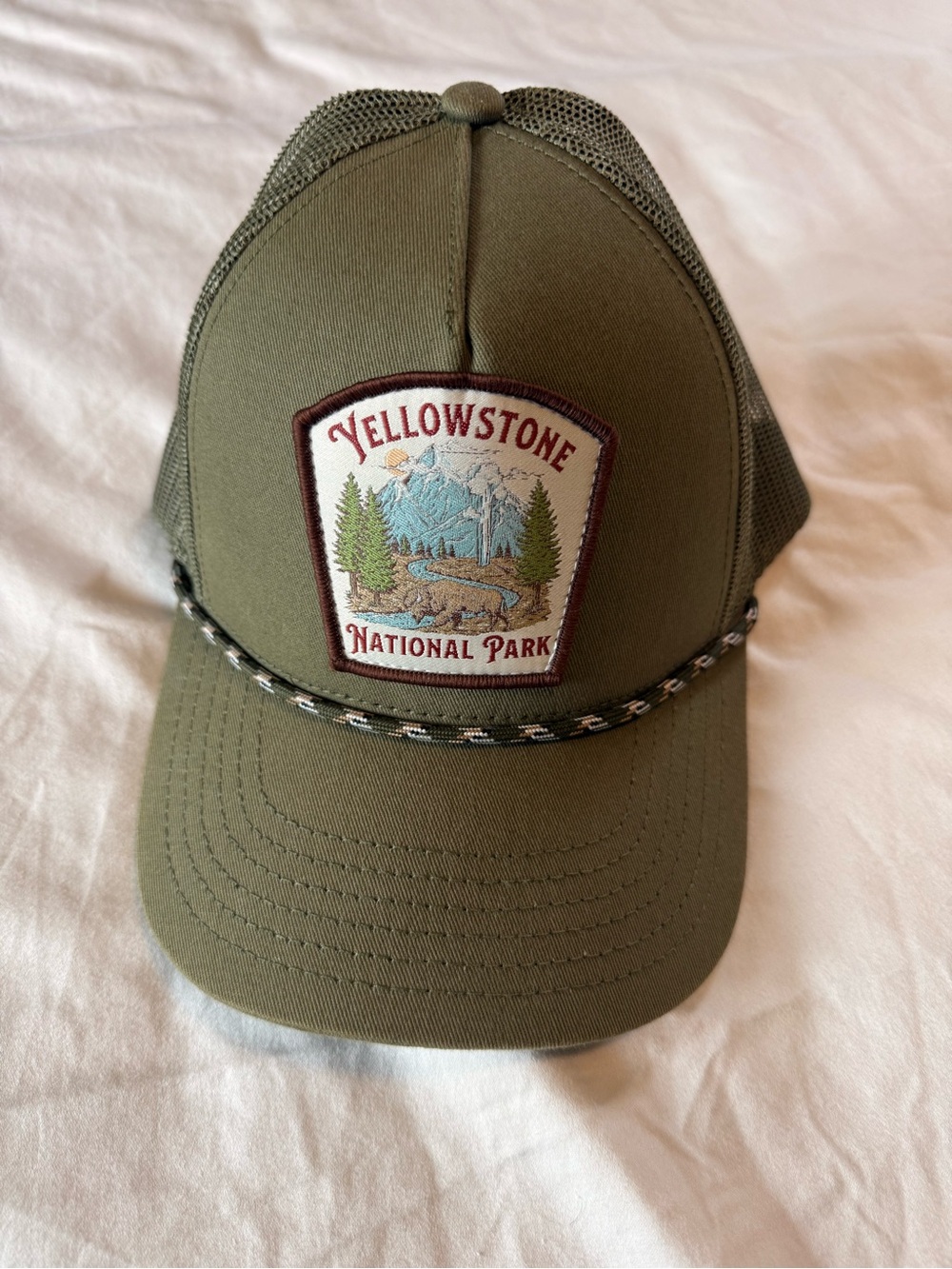 MAD Engine Olive Green Yellowstone National Park Trucker Hat